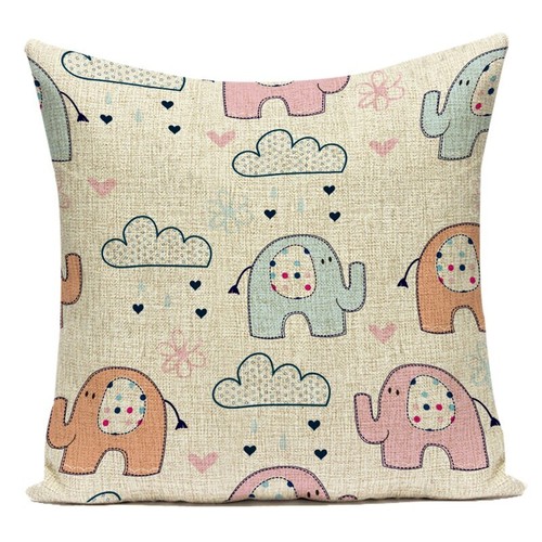 Animal Elephant Hot Air Balloon Cushion Cover Engineering Vehicle Pillow Case - Picture 19 of 56