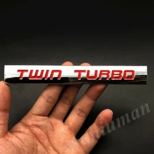 Metal Chrome Red Twin Turbo Engine Car Emblem Badge Decals Sticker 3.5 6.4L