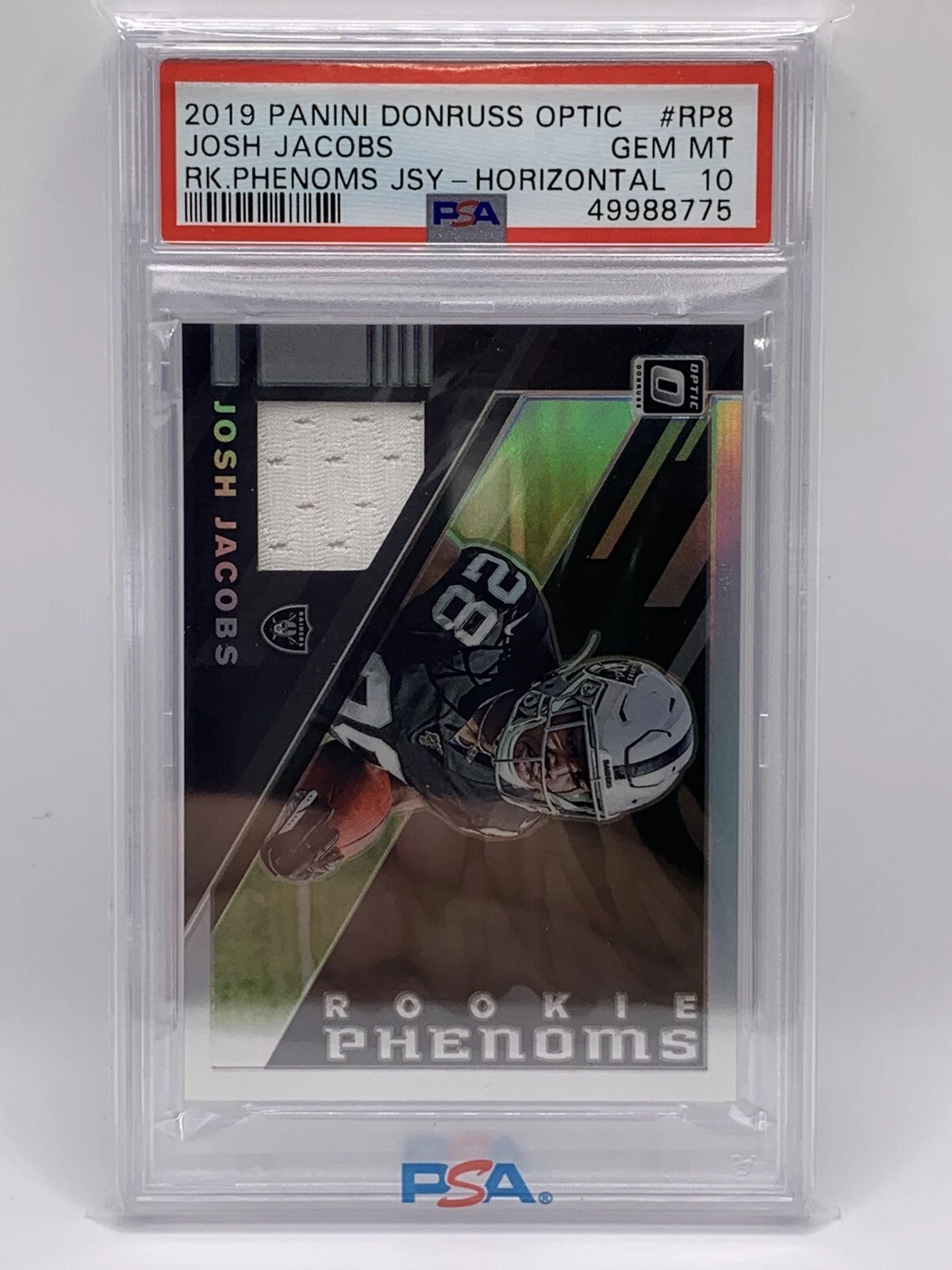 Josh Jacobs Panini Donruss Optic Rookie Phenoms Jerseys #RP8 Horizontal