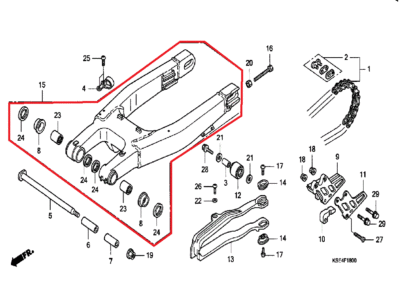 Honda Crf150r Swingarm CRF 150r Swing Arm 2007 OEM for sale online