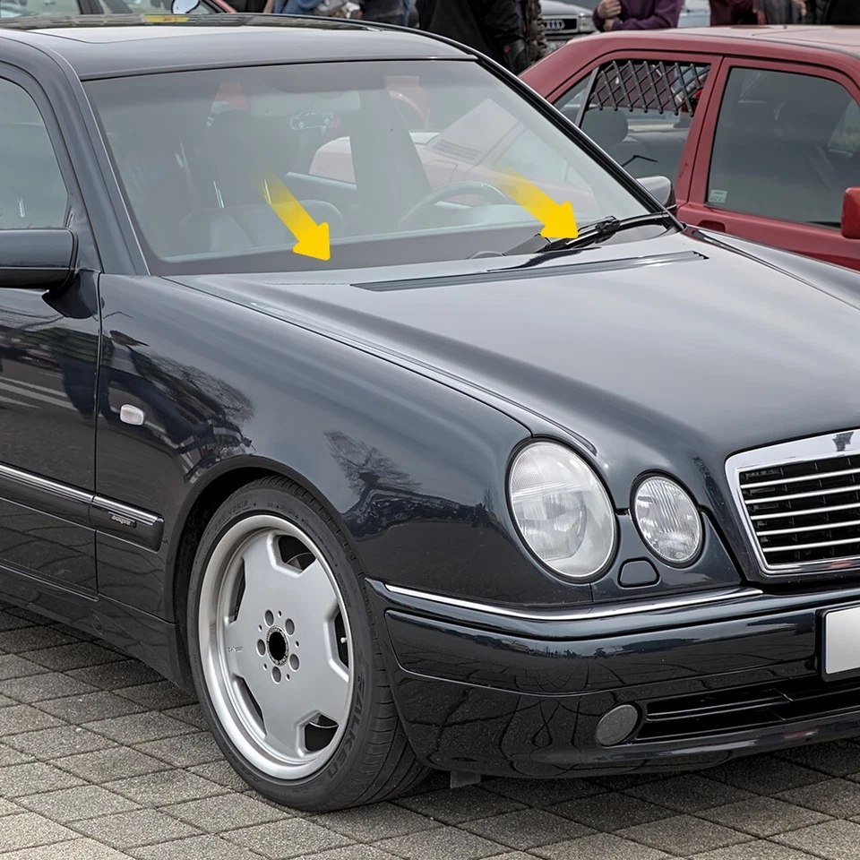 Juego de cubierta de pantalla cubierta limpiaparabrisas tapa limpiaparabrisas original Mercedes Benz W210 clase E NUEVO Foto 2 de 4