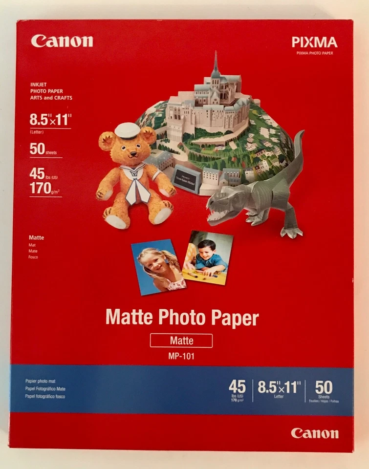 Canon Pixma Matte Photo Paper 8.5x11 50 Sheets + Double-Sided 5x7 10 Sheets NEW! - Image 2 of 4