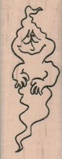 Ghost Face On 1 1/4 x 3" Rubber Stamp, Halloween Stamp, Halloween Crafts
