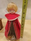 Vintage Gold Christmas Angel Painted Fanned Book & Felt Folk Art 11" Tall — photo 2