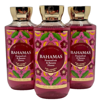 NEW Bath & Body Works Lot 3 Bahamas Passionfruit Banana Flower Shower Body Wash