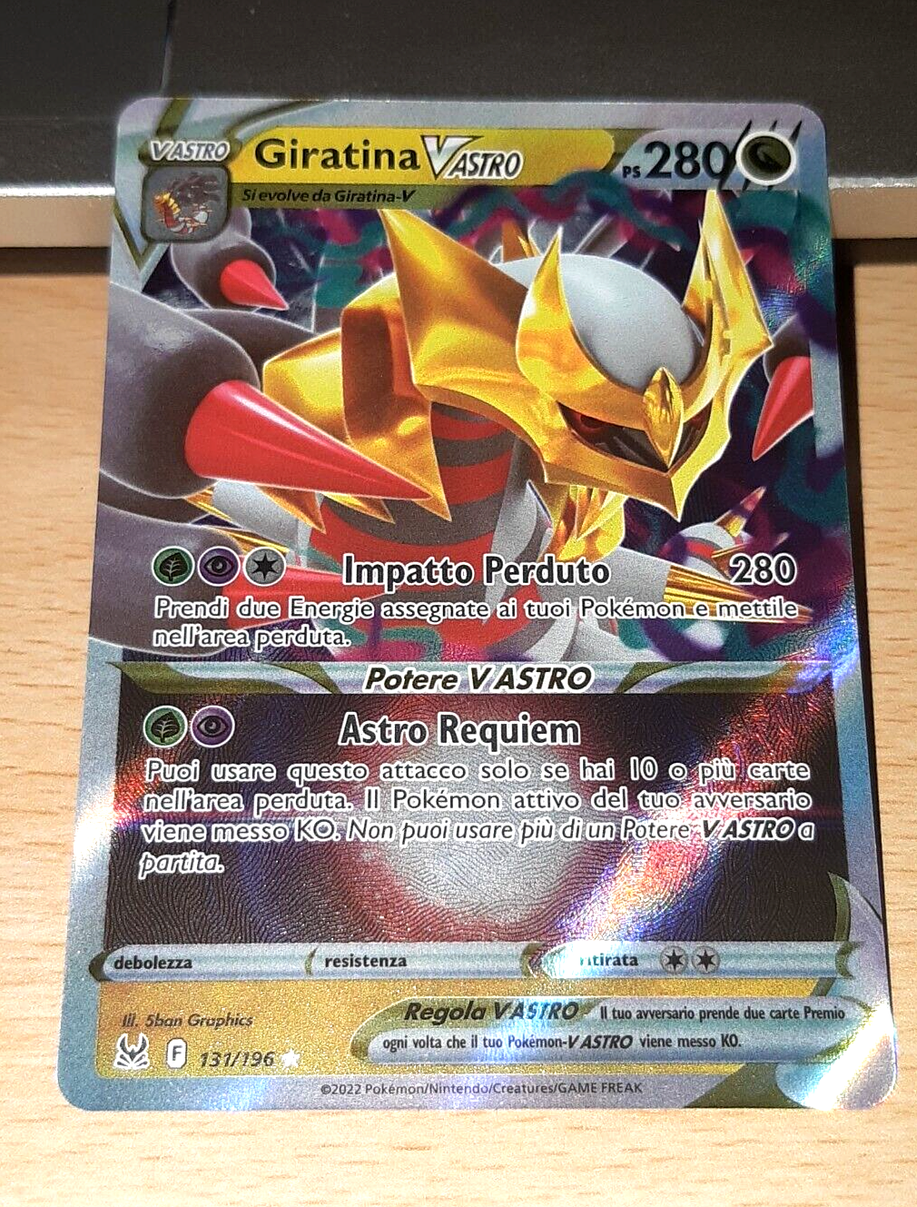 CARTA POKEMON GIRATINA V ASTRO 131/196 ORIGINE PERDUTA in Italiano