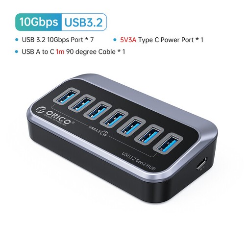 ORICO ORICO 7 Ports USB C Hub 3.2 Gen 2 10Gbps Splitter Adapter For PC Laptop - Picture 11 of 11