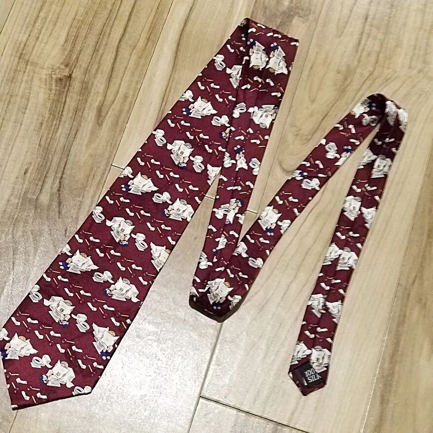 Corbata After Dark Flying Toilets años 90 salvapantallas corbata tecnología seda EE. UU. de colección nos Foto 3 de 4