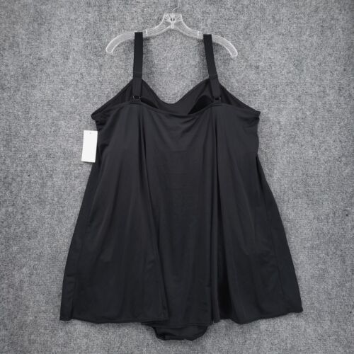 NEW Swimsuits For All Swimwear Women 34 Black 1 Piece Swim Dress Tankini Beach - Picture 2 of 16