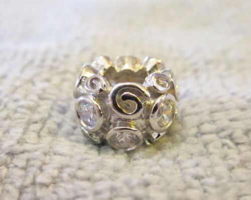 Crystal Rose Bud Charm Bead~Sterling Silver~Made w/ Swarovski Crystals