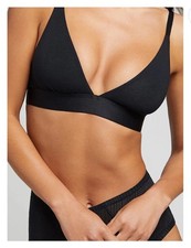 Negative Cotton Triangle Bralette in Black Size 1
