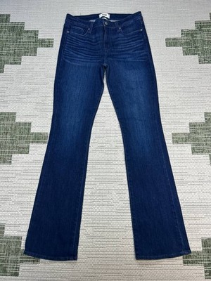 Paige Manhattan Bootcut Jeans Womens 31 Blue Whiskering Denim Mid Rise 31x35