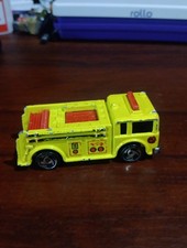 VTG-Hot Wheels 1976 Yellow Fire Eater Firetruck, Back Wheel Bent And Paintchips