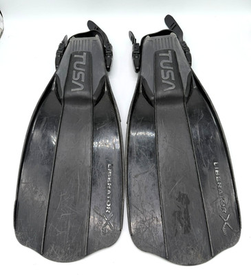 TUSA Liberator X-Ten Scuba Diving Fins SF-5000 Blue Open Heel Medium/Regular