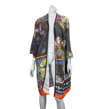 CITRON of Santa Monica Women's Peacock Feathers Kimono Robe size 1X