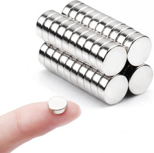 40Pcs 8X3Mm Small round Refrigerator Magnets - Durable Mini Magnets for Crafts,