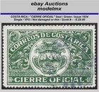 Costa Rica - "CIERRE OFICIAL" Seal, Green, VFU - E$9.00