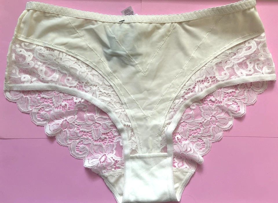 Mujer Talla M/L Transpirable con Encaje Bragas Marfil Elegante Cómodo Bikini Encaje Foto 4 de 4