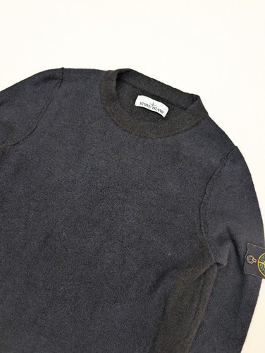 Jersey Stone Island Gris Azul Negro Patrón Bloque Lana Cuello Redondo - Talla S - Imagen 2 de 13