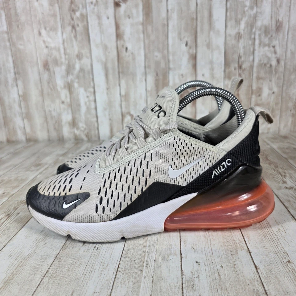 Nike Air Max 270 Womens Sneakers Running Shoes Lifestyle Gray Black Peach - Image 2 of 4