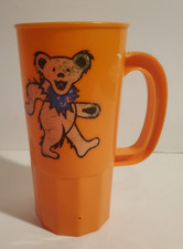 GRATEFUL DEAD DANCING BEAR 2018 ORANGE PLASTIC SOUVENIR CUP WITH HANDLE GDP