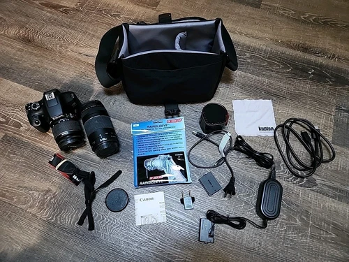 Canon EOS Rebel Bundle T6 18-55mm Lense 70-300mm Lense Accessories, Bag