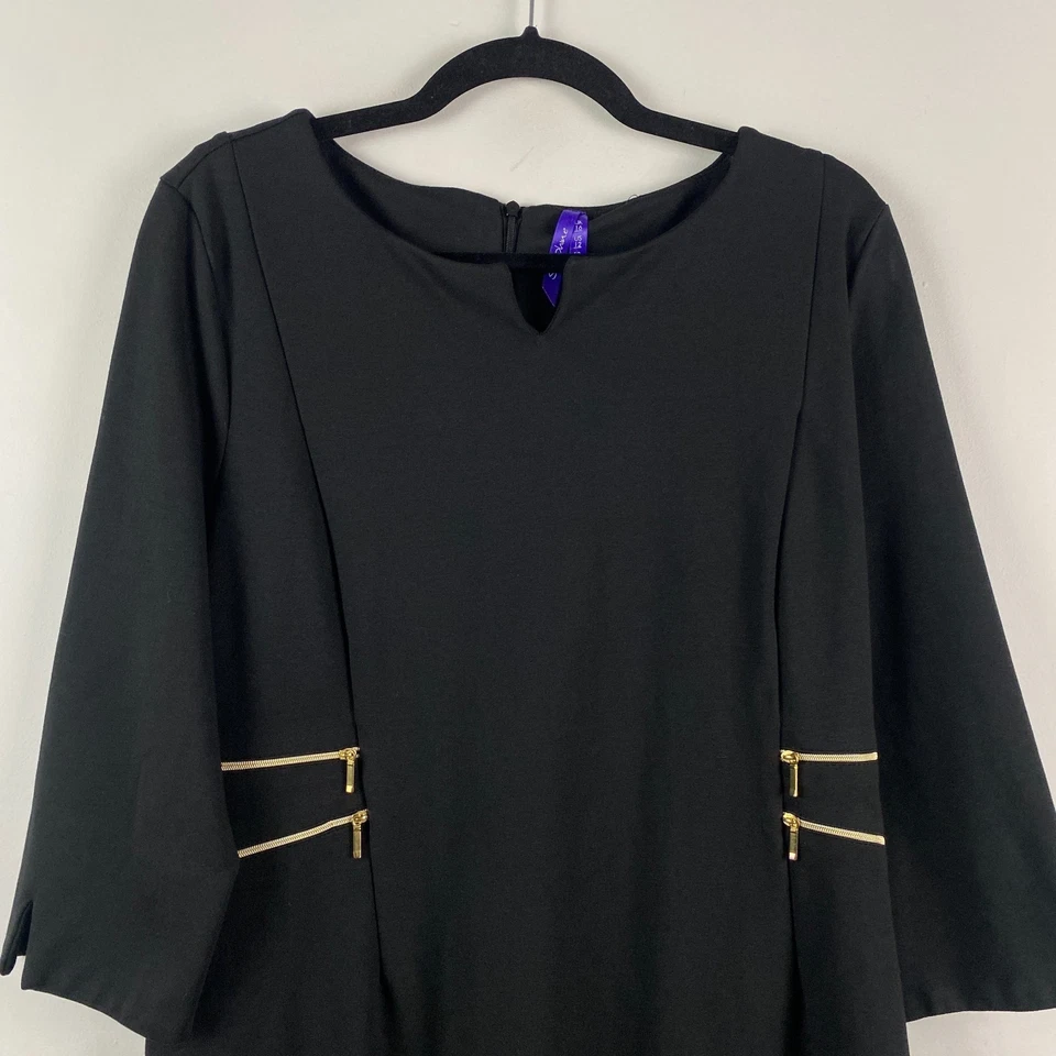 Seraphine Maternity Dress Size 12 Black 3/4 Sleeves Workwear - Image 2 of 4