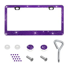 Muqida Bling License Plate Frame Sparkly Rhinestone Car Tag Cover With Glitt... Muqida Bling License Plate Frame Sparkly Rhinestone Car Tag Cover With Glitt...
