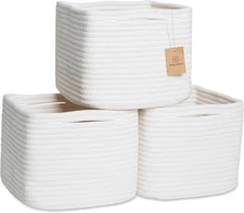 NaturalCozy Storage Cubes 9”x9”x7”Cotton Rope Woven 9" x x 7", Off White 