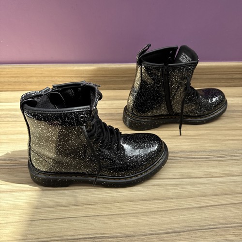 Dr Martens Boots UK Size 3 black & Glitter Air Wair Lace Up with soles bouncing - Picture 9 of 16