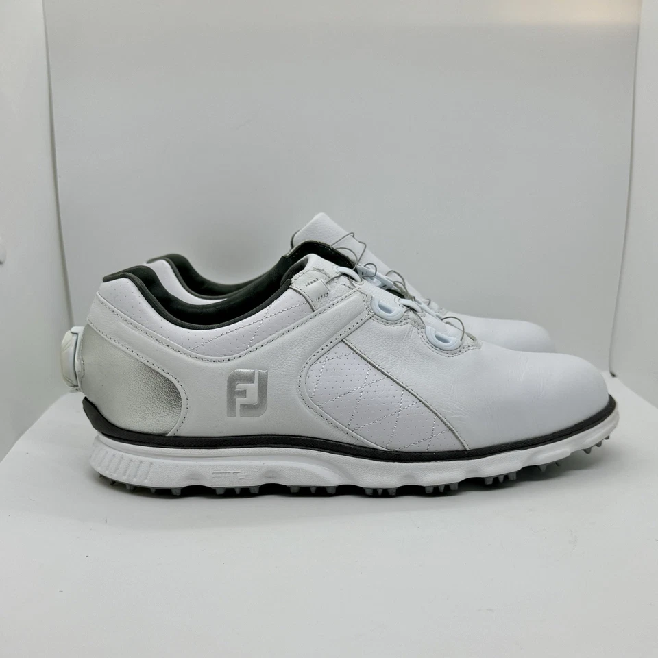 Zapatos de golf FJ BOA FootJoy Pro SL blancos plateados talla 7,5 hombres nuevos con marcas menores. Foto 3 de 4