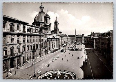 Vintage RPPC Rome Piazza Navona Sant'Agnese in Agone Alterocca