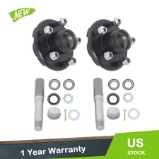 New Pair of 5-Bolt On 4-1/2" Hub & 1-1/16" Straight Spindle Assembly