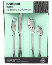 Sabichi Deco Cutlery 16 Pieces Set Stainless Steel Silver