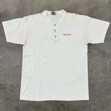 Vintage 70s 80s Oracle Tech T-Shirt Single Stitched Size XL Oneita White
