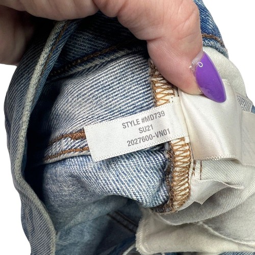 Madewell Relaxed Denim Shorts Mid Rise Button Fly Destroyed Hem Edition 29 - Bild 9 von 12