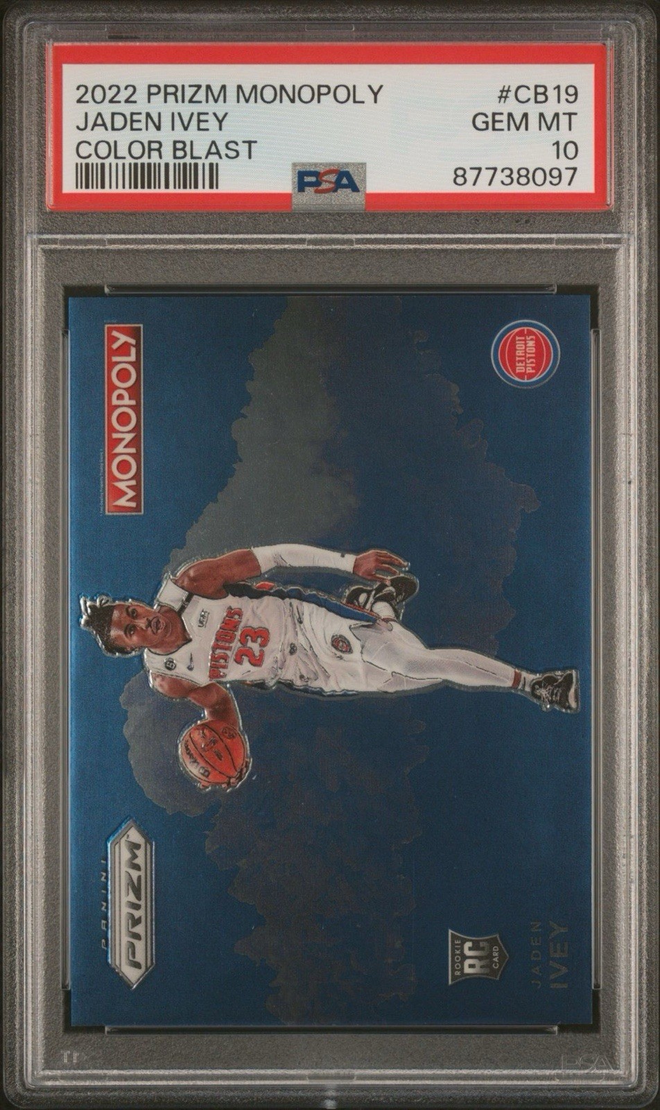 2022 Panini Prizm Monopoly Color Blast #CB19 JADEN IVEY Rookie RC PSA 10