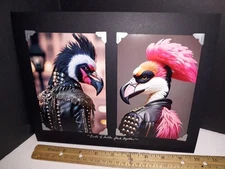 Flamingo's in Leather Photograph 5"x7" Strange, Oddity, Curiosity AI Art