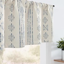 Boho Valance 95 Blackout Curtain 50"W x 16"L Pack of 1 Boho Blue on Beige