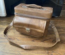 Vintage 70s Homa Leather Camera Bag Carrying Hard Case Lined