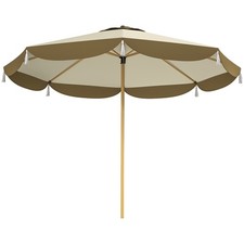 Outsunny 9FT Patio Umbrella, Cream White, UPF 50 Outdoor Umbrella
