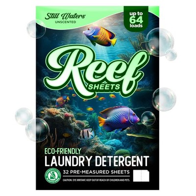 32 PCS Laundry Detergent Sheets 64 Loads Hypoallergenic EcoFriendly Packagin