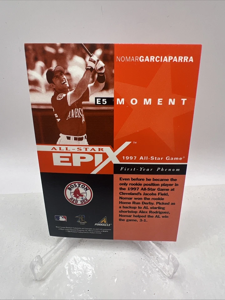 1998 Pinnacle Plus - All-Star Epix Moment Orange #E5 Nomar Garciaparra Red Sox - Image 2 of 2