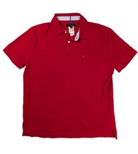 Tommy Hilfiger Y2K Regular Fit Royal Red 1/4 Button S/Sleeve Polo Men's Size XL