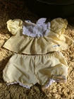 Vintage Cabbage Patch Kid coleco yellow gingham tuxedo dress and bloomers outfit