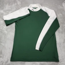 Under Armour ColdGear Shirt Mens Large Green Mock Neck Fitted Long Sleeve