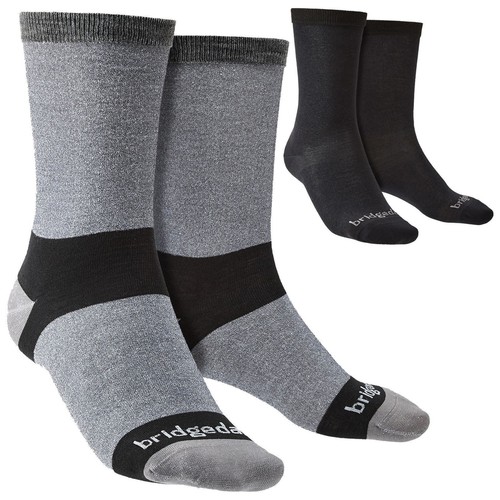 Bridgedale - 2 Pairs Mens Liner Base Layer Coolmax Liner Boot Socks - Picture 1 of 5