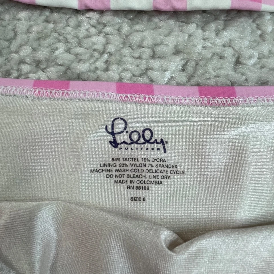 Tankini de guinga rosa blanco Lilly Pulitzer y conjunto inferior para mujer 6 vintage Foto 3 de 4