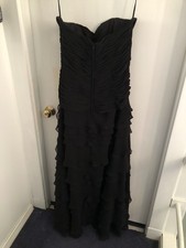 David s Bridal Black Strapless Ruffled Gown Size 10