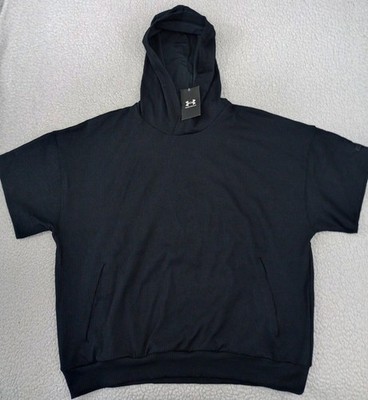 Under Armour Men's Journey Rib Pullover SS Hoodie Black Loose Fit Size L MSRP$80